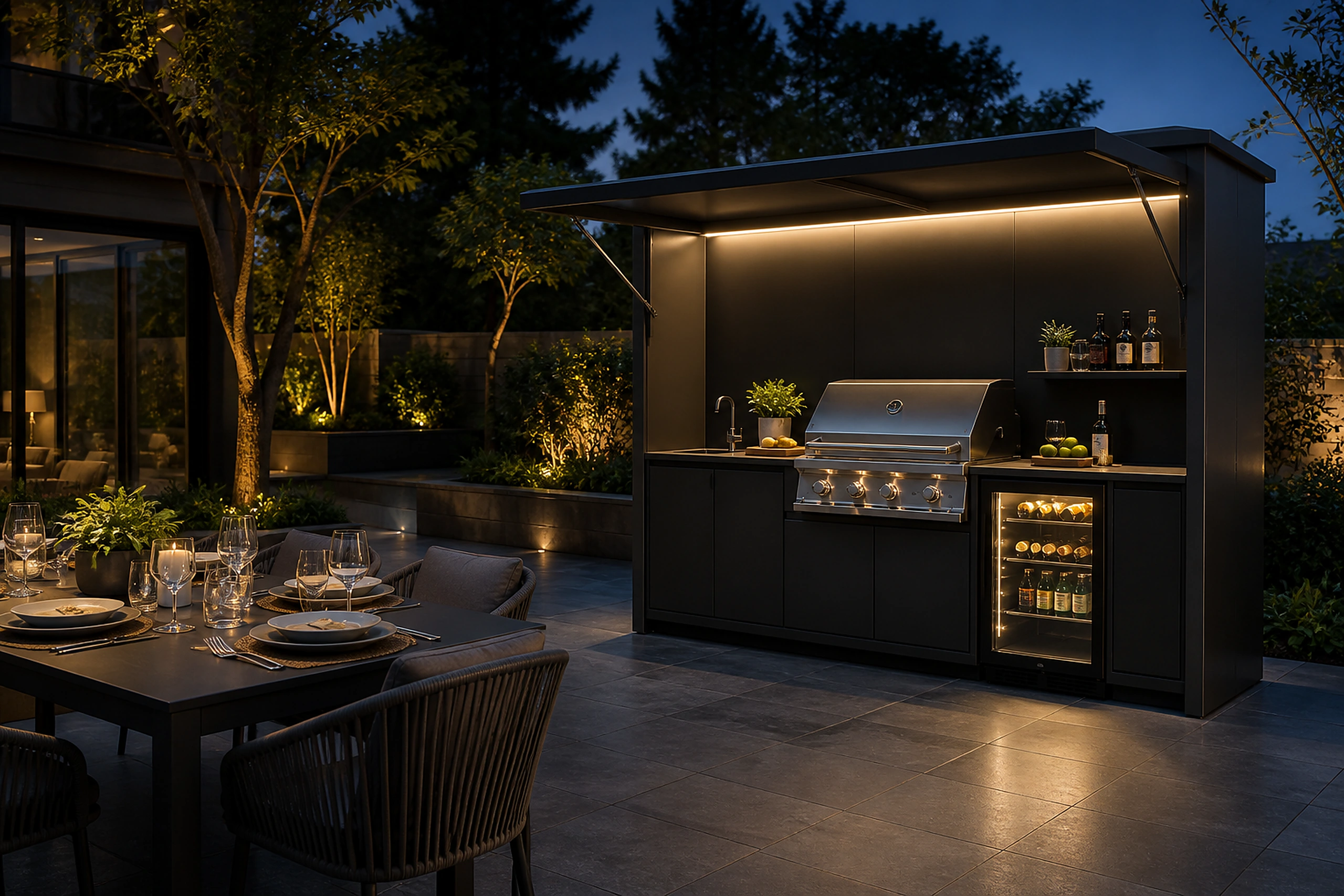 Pavilion Series kitchen set up for outdoor entertaining